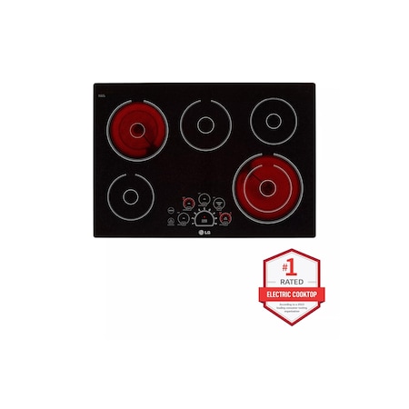 Lg 30-in. 5-Element Electric Ceramic Glass Cooktop with Steady Heat Technology LCE3010SB